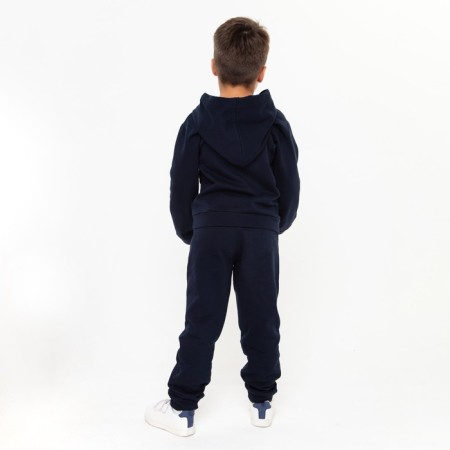 Kids' costume (sweatshirt, trousers) I am laid, the color is dark blue, height 128 cm-1
