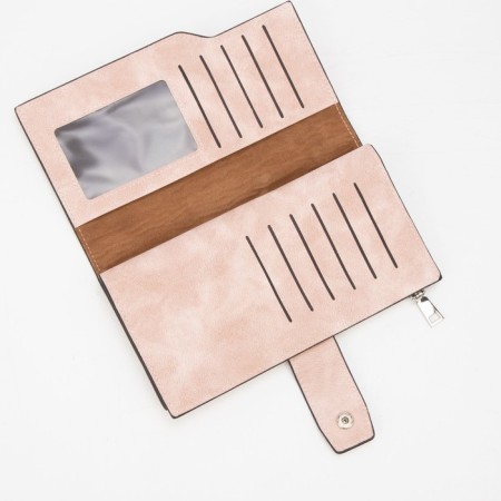 Women's wallet on the button, beige color-2
