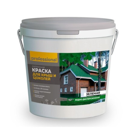 Paint for roofs and basements, 7 kg, green color
