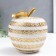 Polystone souvenir "White apple with gold geometric patterns" 13.5x13x13 cm
