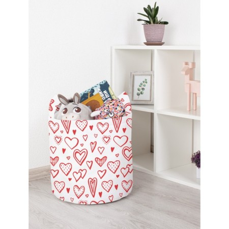 Basket for toys "Different hearts, size 35x35 cm