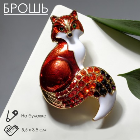 Brooch "Fox", colored in gold