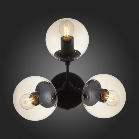 Sconces st. SL549.411.03. Stampo. 3x40 watts, E27, 33x31 cm, black color-2