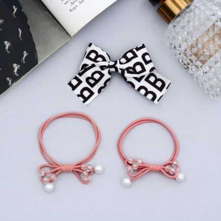 Hair set "Esther" (2 elastic bands, 1 clamp 4 cm) letters shine, mix-1