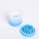 Brush for washing and massage of animals, with a shampoo container, blue