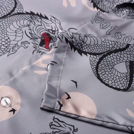 Pajama men's (shirt and trousers) kaftan "Dragon" size 56, gray-6