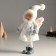 Interior doll "Angel Esa in a white knitted dress, with a hood-cap" 34 cm