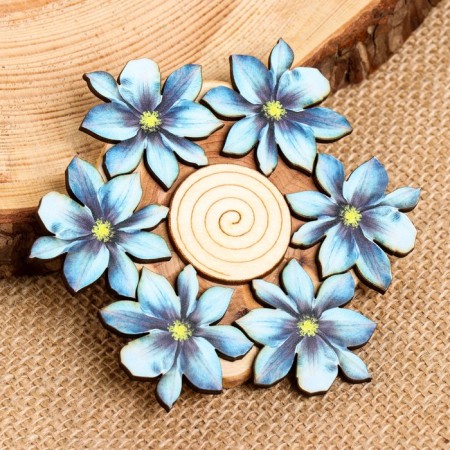 Hot "Blue Flower" stand, 11x11cm, juniper