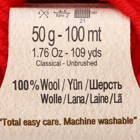 Yarn "Merino Royal" 100% wool 100m/50g (56 red)-2