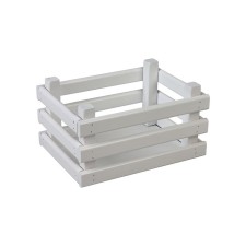 Polini Home Basket woody box, white color, 23x17x12 cm