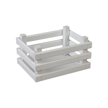 Polini Home Basket woody box, white color, 23x17x12 cm