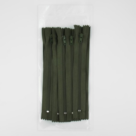 Lightning "Spiral", No. 3, non -proceeding, castle machine, 16 cm, khaki color-2