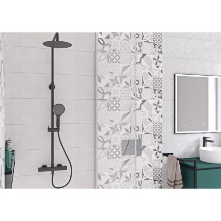 The shower system Cersanit Brasko Black A63112, thermostat., Shower 3 dir., Hose 150 mm, black-7