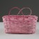 Wicker basket, d23 x 17 x 10/36 cm, pink, bamboo