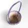 Wicker basket (bamboo), 17 x 9 x 30cm, white-violet