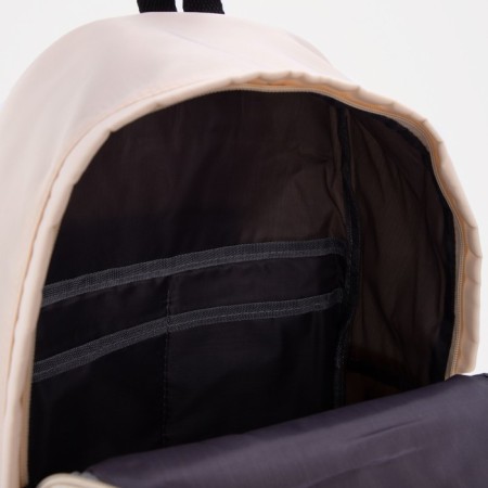 Youth backpack from textiles, 4 pockets, milk color-3
