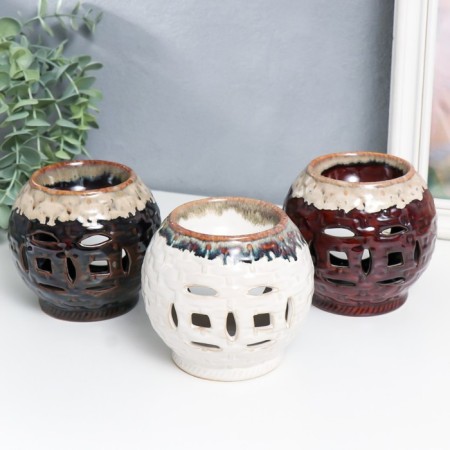 Aroma lamp ceramics "wicker patterns" mix 9.5x9.5x10 cm