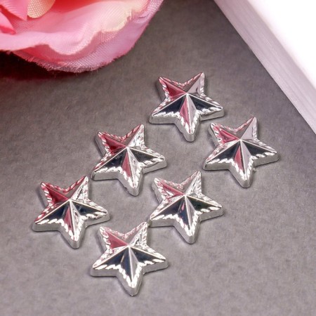 Decor for creativity plastic "Stars" silver set 30 pcs 1.2x1.2 cm-1