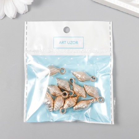 Decor for creativity plastic for metal "shell" gold set 10 pcs 1.2x1.8x0.7 cm-3