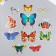 Butterflies cardboard "natural" set 12 pcs h = 4-10 cm on magnet