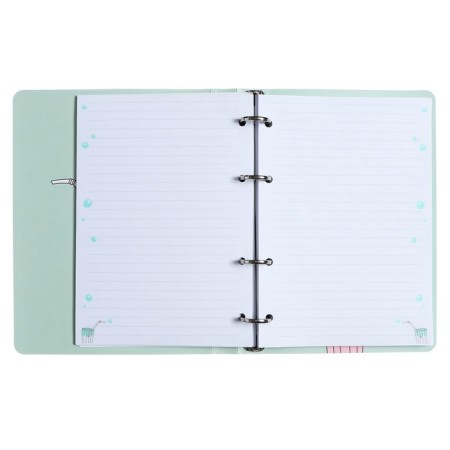 Notebook on rings, 80 sheets in the Enjoy ME line, cardboard cover, matte lamination Soft Touch, foil embossing, shift block 70 g/m2-4