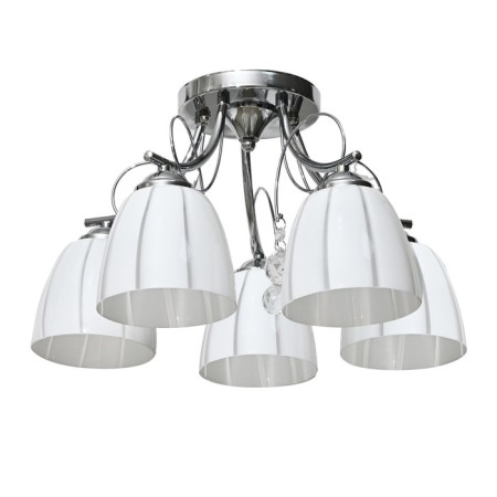 Lamp Ceiling Economic Court 10077/5CR WT, 5x60W, E27, 24x45x45 cm, color chromium