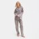 Pajama New Year's Women's kaftan bunny, gray color, size 40-42