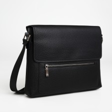 Male Business Bag, Textura, 3 external pockets, black color