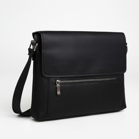 Male Business Bag, Textura, 3 external pockets, black color