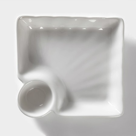 Porcelain dish with magistro blanche sauce, saucepan 60 ml, 18.5 × 17.5 × 4 cm, white color-2