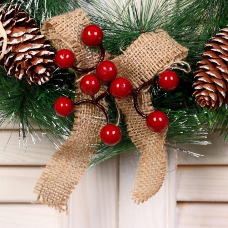 New Year's Wreath D-30 cm "bows with bows"-1