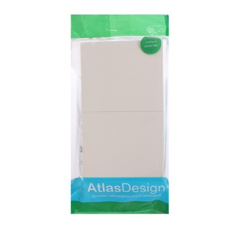 Double SE AtlasDesign, 16 A, 250 V, built -in., S/k, curtains, IP20, beig., Atn000228-1