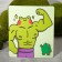 Mem "Frog" icon, green color in gray metal