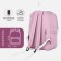 Young backpack from textiles on lightning, 5 pockets, pink color