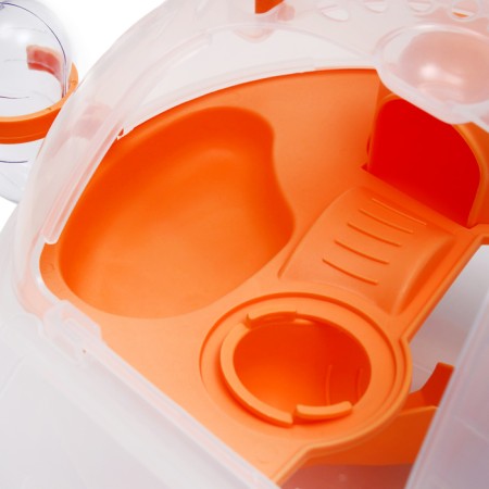 Carrier carrier carrier with a house, shelf, drinker, 29x23x23 cm, yellow-11