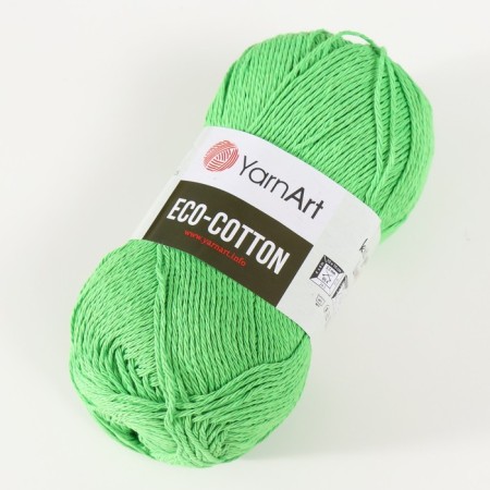 Yarn "Eco-Cotton" 80% cotton 20% polyester 220m/100g (802 yoke green)-1