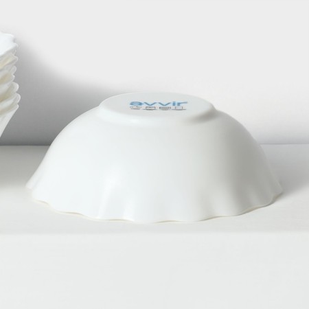 Set of salad bowls "Diva", 15.5 × 5 cm, 6 pcs, glass -ceramic, white color-3