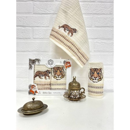 A set of wuffed napkins Diva Afrodita "Tiger", size 35x50 cm, 2 pcs-2