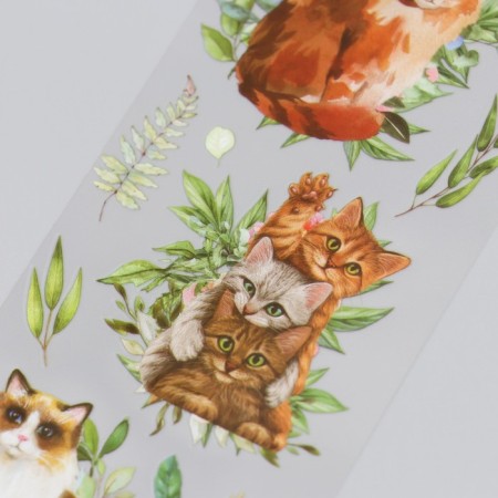 Stickers for creativity "Red cats and greens" set of 6 sheets 18x6 cm-2