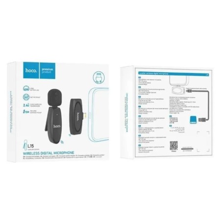 Portable microphone Hoco L15, wireless, 70 mAh, Lightning, black-4
