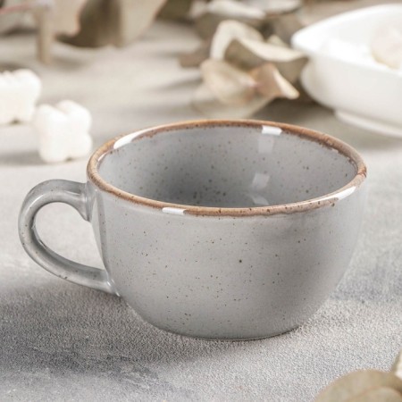 Tea Grey tea cup, 250 ml, porcelain, dark gray color-2