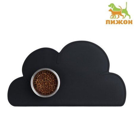 Silicone rug for a bowl "Cloud", 48 x 27 cm, black-2