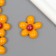 Decor for creativity plastic "Yellow flower with burgundy" 2.8x3x1 cm