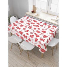 The tablecloth “New Year's attributes”, rectangular, Saten, size 120x145 cm