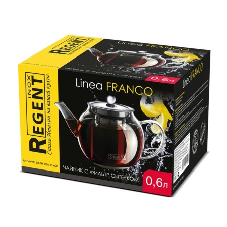 Hot teapot with a seitcheck Regent Linea Franco, 0.6 l, glass-1