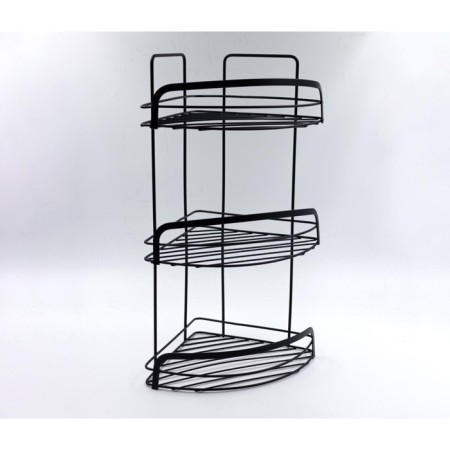 Wall corner shelf 3-tier Joy Home, black-1