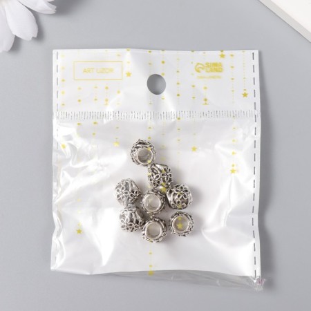 Busina for creativity Metal "with daisies" silver 1 cm-2