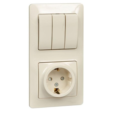 Block combined Gloss Sche GSL000278 Rosette 3 keys, beige color