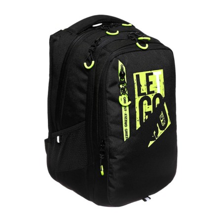 Youth backpack 42 x 31 x 22 cm, Grizzly, ergonomic back, laptop compartment, black/green-2