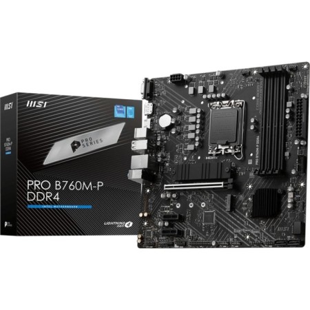 The MSI Pro B760M-P DDR4 SOC-1700 Intel B760 4XDDR4 MATX AC`97 8ch (7.1) GBLAN+ 10044-5